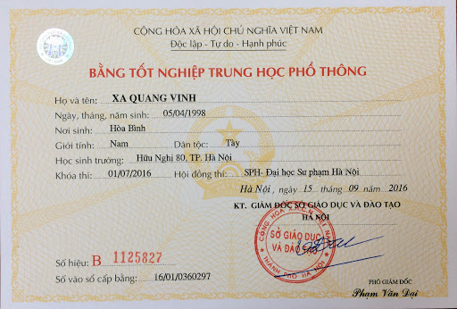 Hình ảnh của một chiếc bằng cấp ba